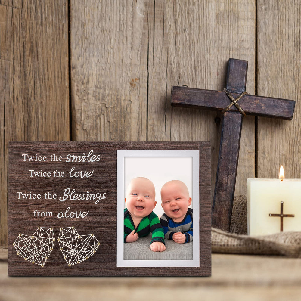 Yakucho Twins Baby Frame stands on shelf or wall for daily rituals.