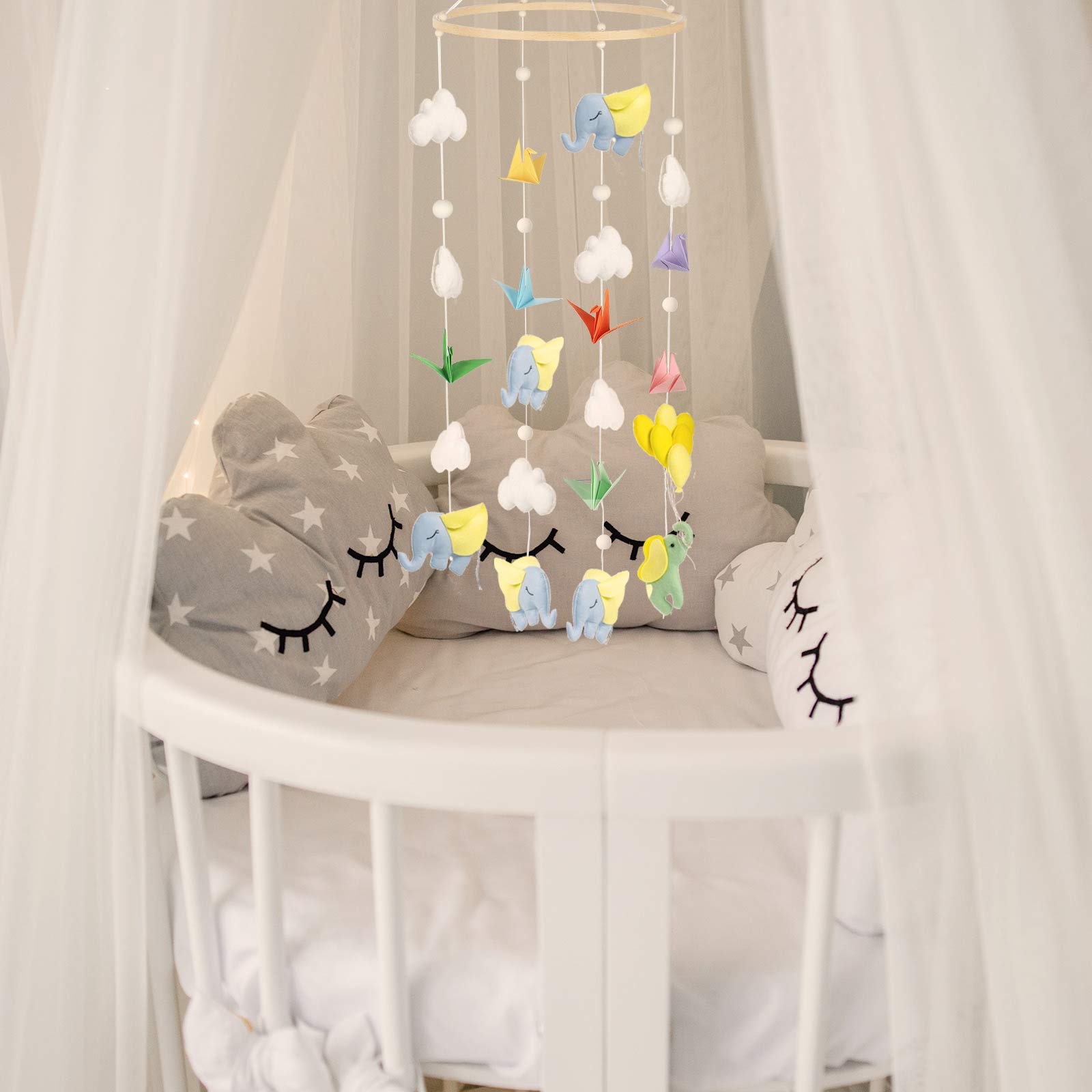 Yalikop Baby Mobile DIY Kit assembly image shows easy step-by-step setup for families