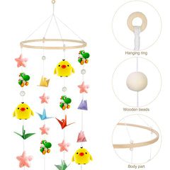 Yalikop Baby Mobile DIY Kit bamboo pieces image highlights sturdy framework for durable decor