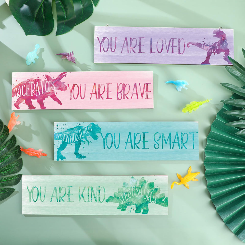 Yalikop dinosaur wall decor close-up shows vivid colors and crisp print finish.