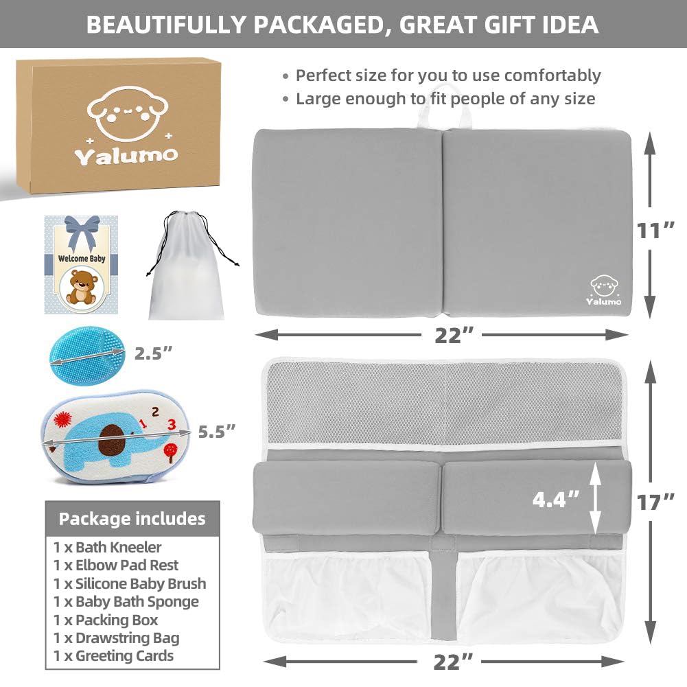 Yalumo bath kneeler bonus accessories including brush and sponge