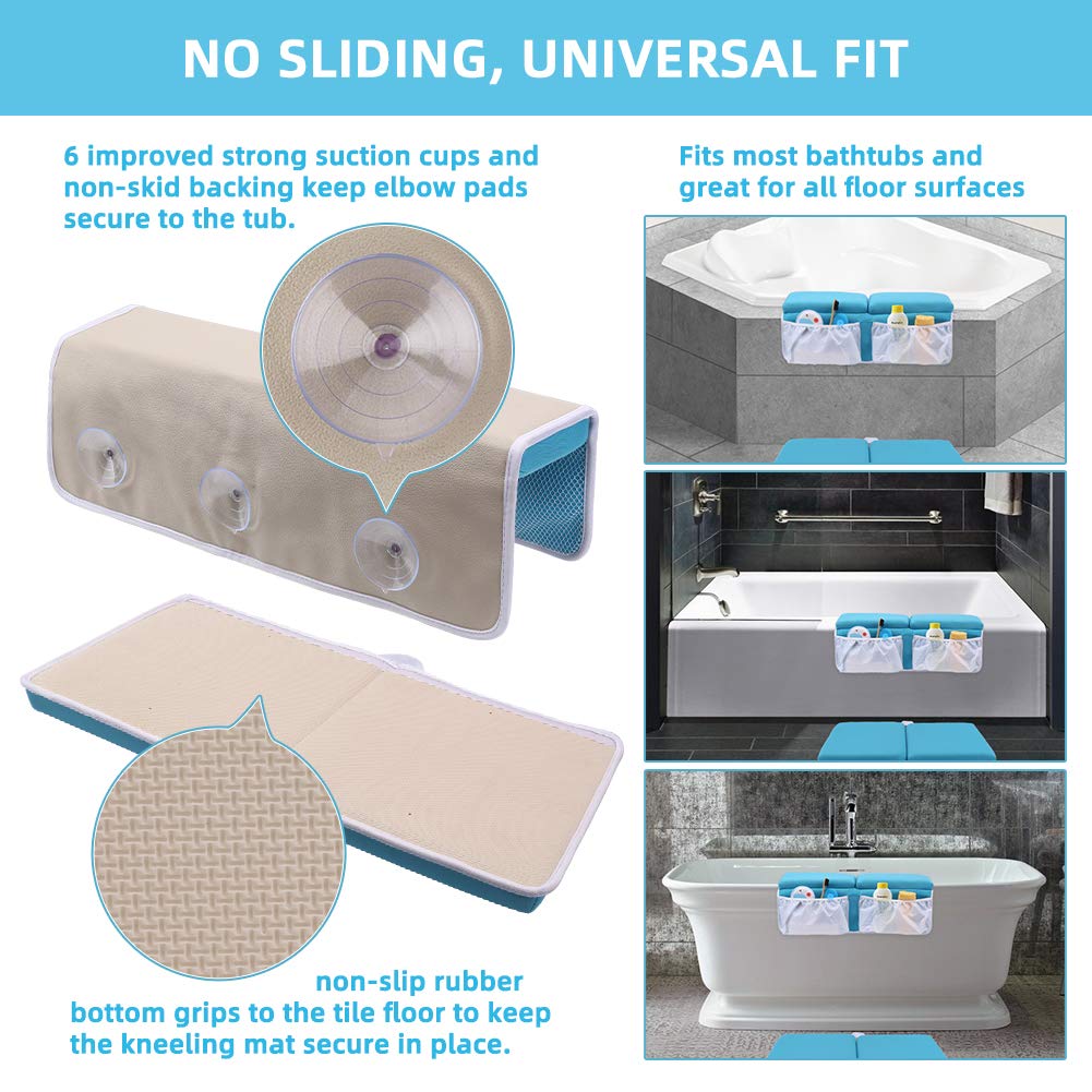 Yalumo kneeler inside mesh pockets keeps bath toys within reach