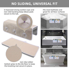 Yalumo elbow rest pockets organize towels, toys, and bath essentials