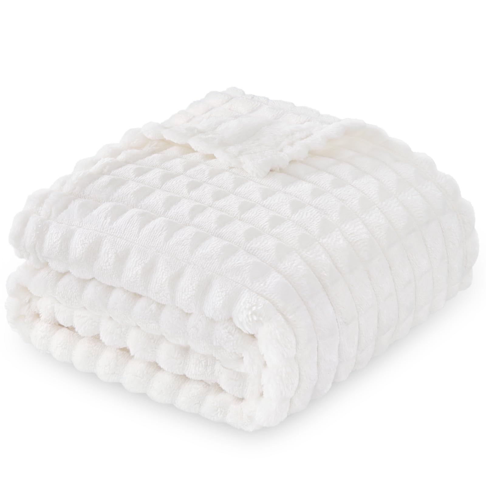 Yameishy 3D jacquard baby blanket with grid pattern for cozy nursery warmth.