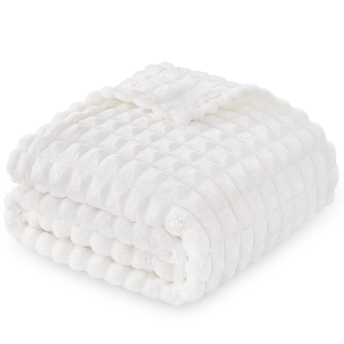 Yameishy 3D jacquard baby blanket with grid pattern for cozy nursery warmth.