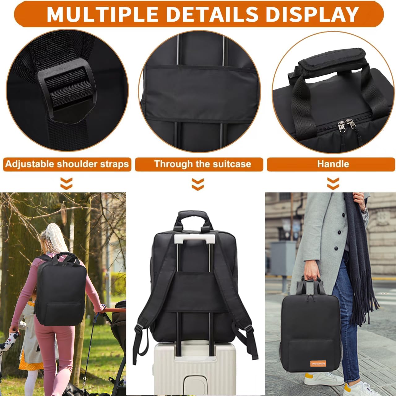 YANHUAKEKE stroller travel bag durable, water resistant material protects gear.