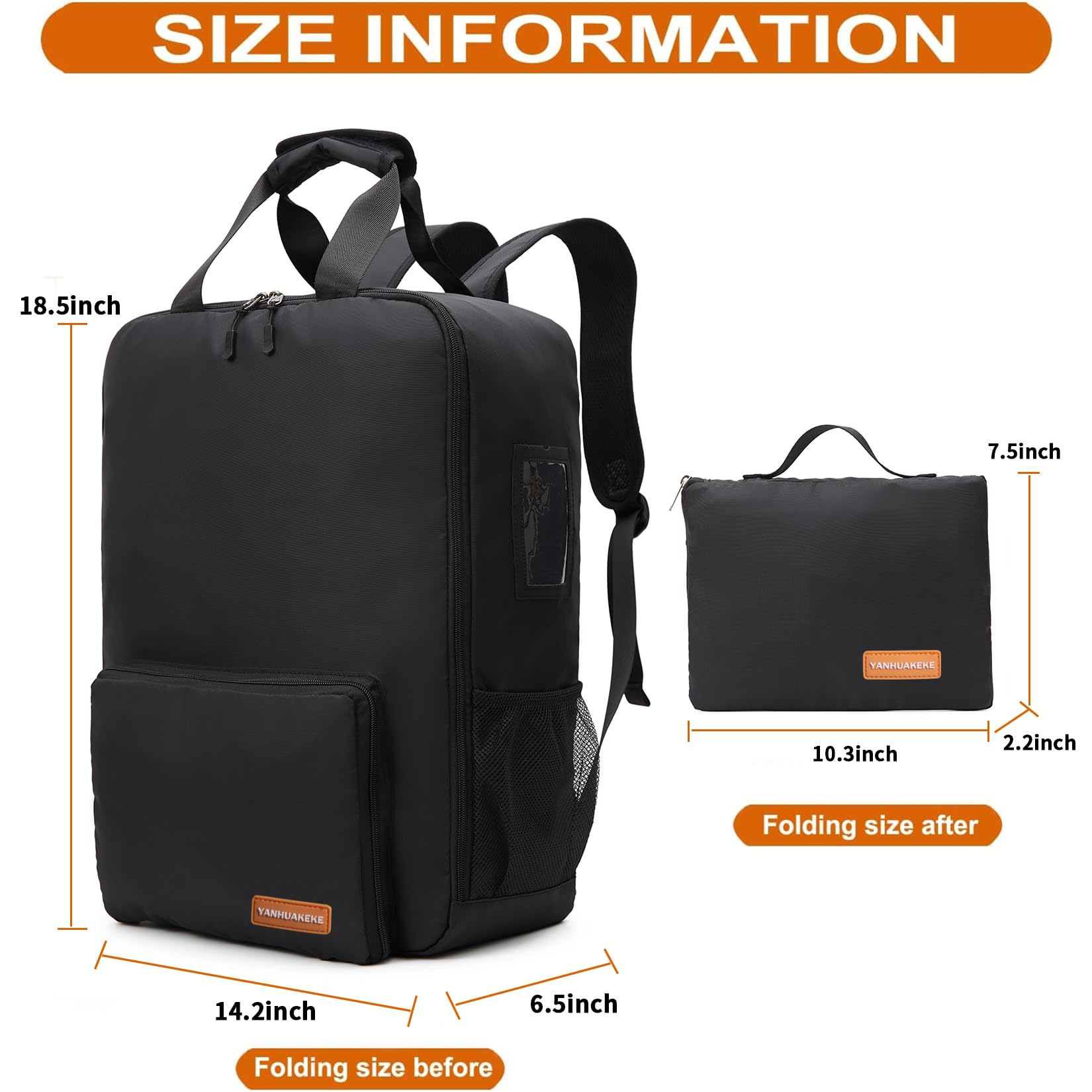 YANHUAKEKE stroller travel bag main compartment keeps toys and clothes tidy.