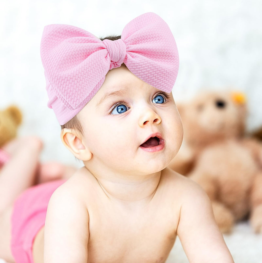 YanJie 3pcs 7in big bows headbands in beige provide versatile daily styling.