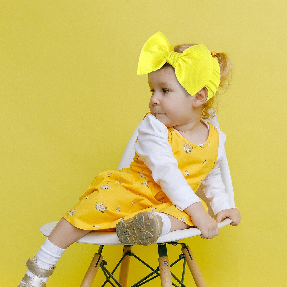 YanJie 3PCS headbands blue bow—stretchy fit across ages.