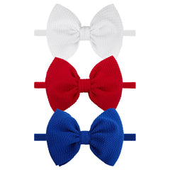 YanJie 3rd of July hairband set with red, white, blue bows for festive styling.