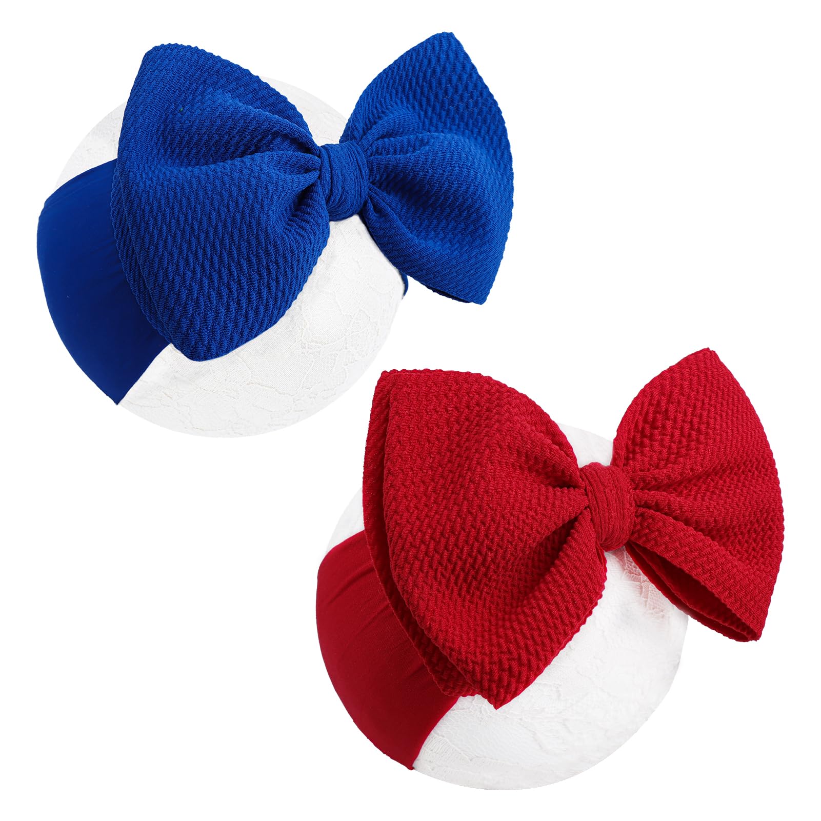 YanJie 4th of July red hair bow headband for festive photos