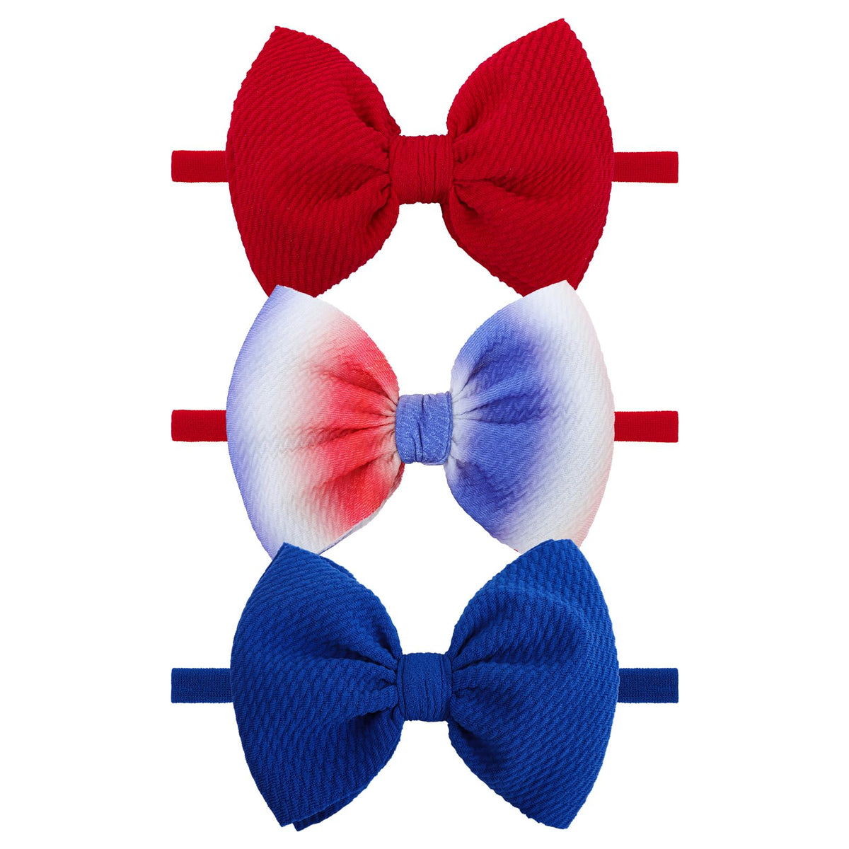 YanJie 4th of July headband bow in red white blue ready for festive photos