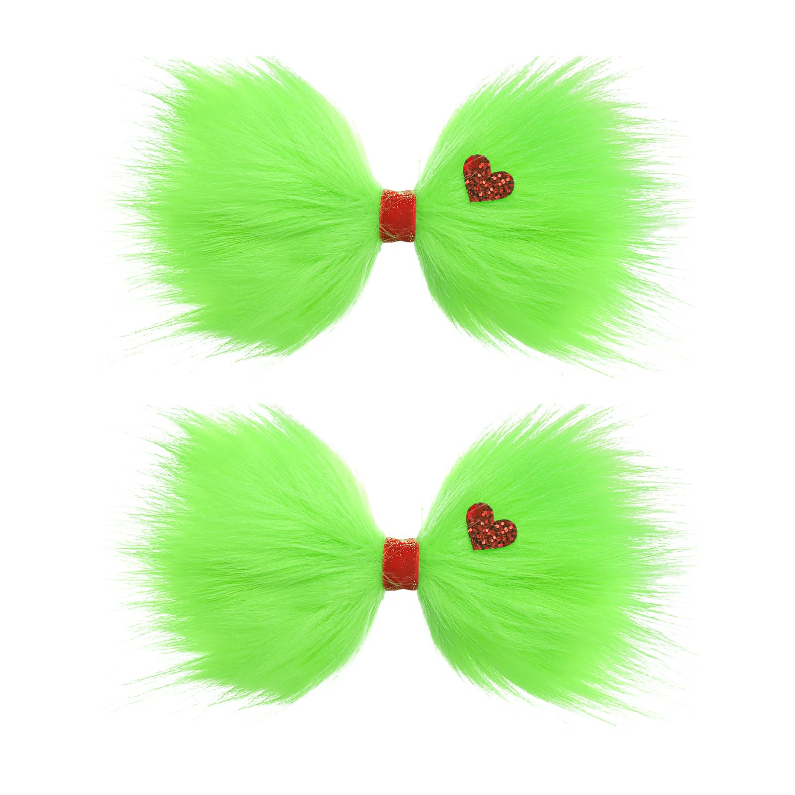 YanJie 6in green Christmas bow closeup adds festive hairstyle flair.