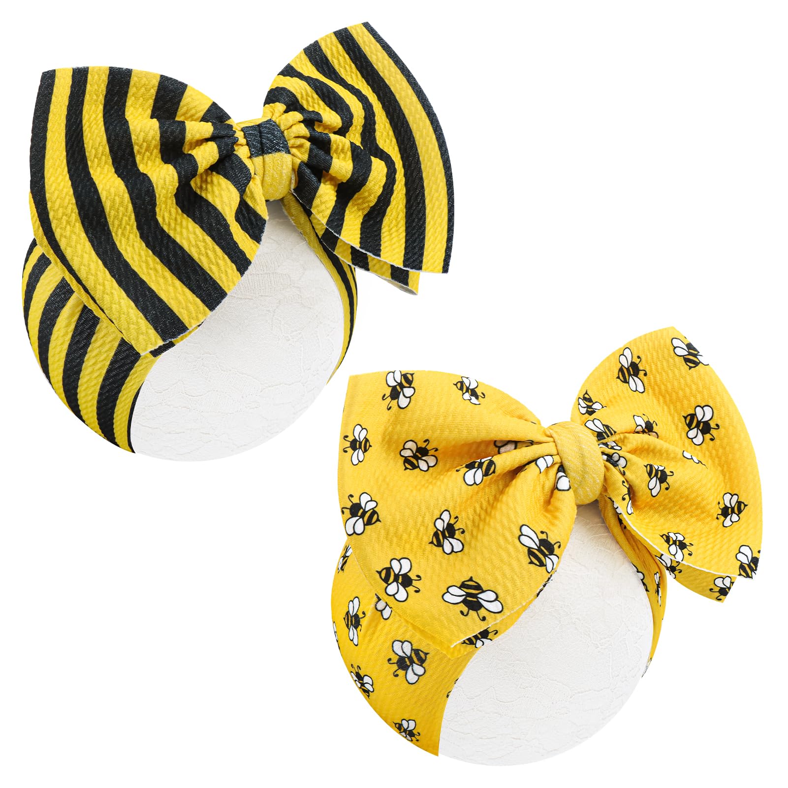 YanJie 7inch bee baby bows two-piece-pack for stylish infant outfits