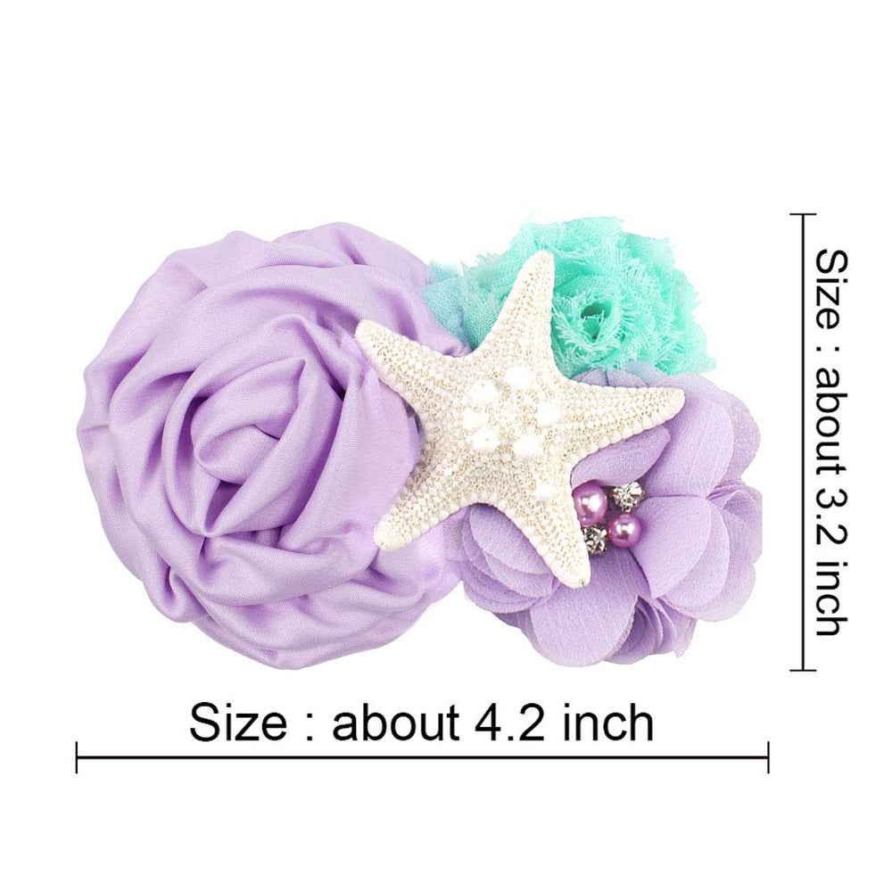 YanJie aqua lavender glitter clip detail catching light for mermaid-inspired look