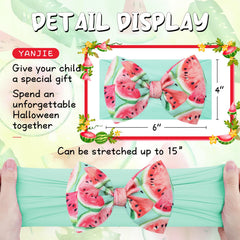 YanJie baby bow headband mint pattern offers soft, breathable wear during playdates.