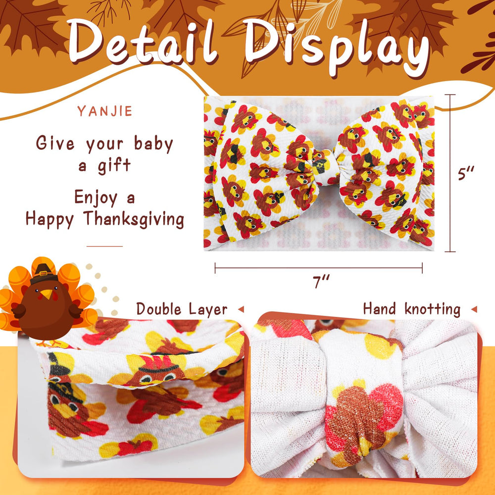 Yanjie baby girl bow closeup showcases vibrant colors and detailing.