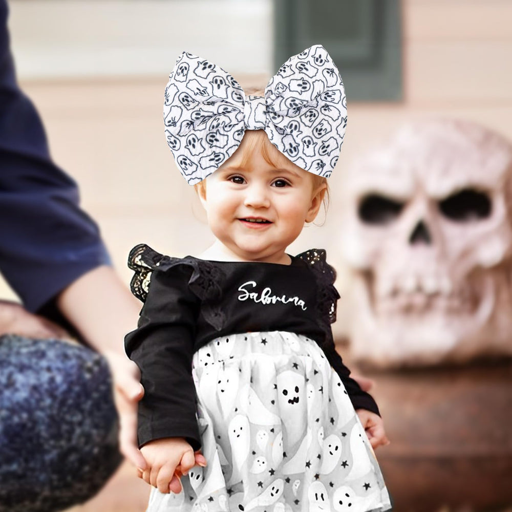 YanJie newborn ghost bow for baby girls, perfect for family photos.