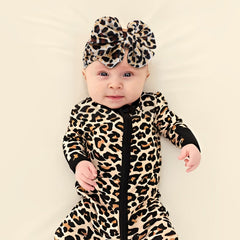 YanJie baby headband khaki velvet bow offers comfy, stretchable fit for infants