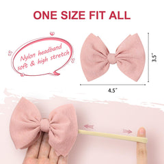 YanJie newborn headband pink-wine; stretchy nylon ensures growing baby comfort