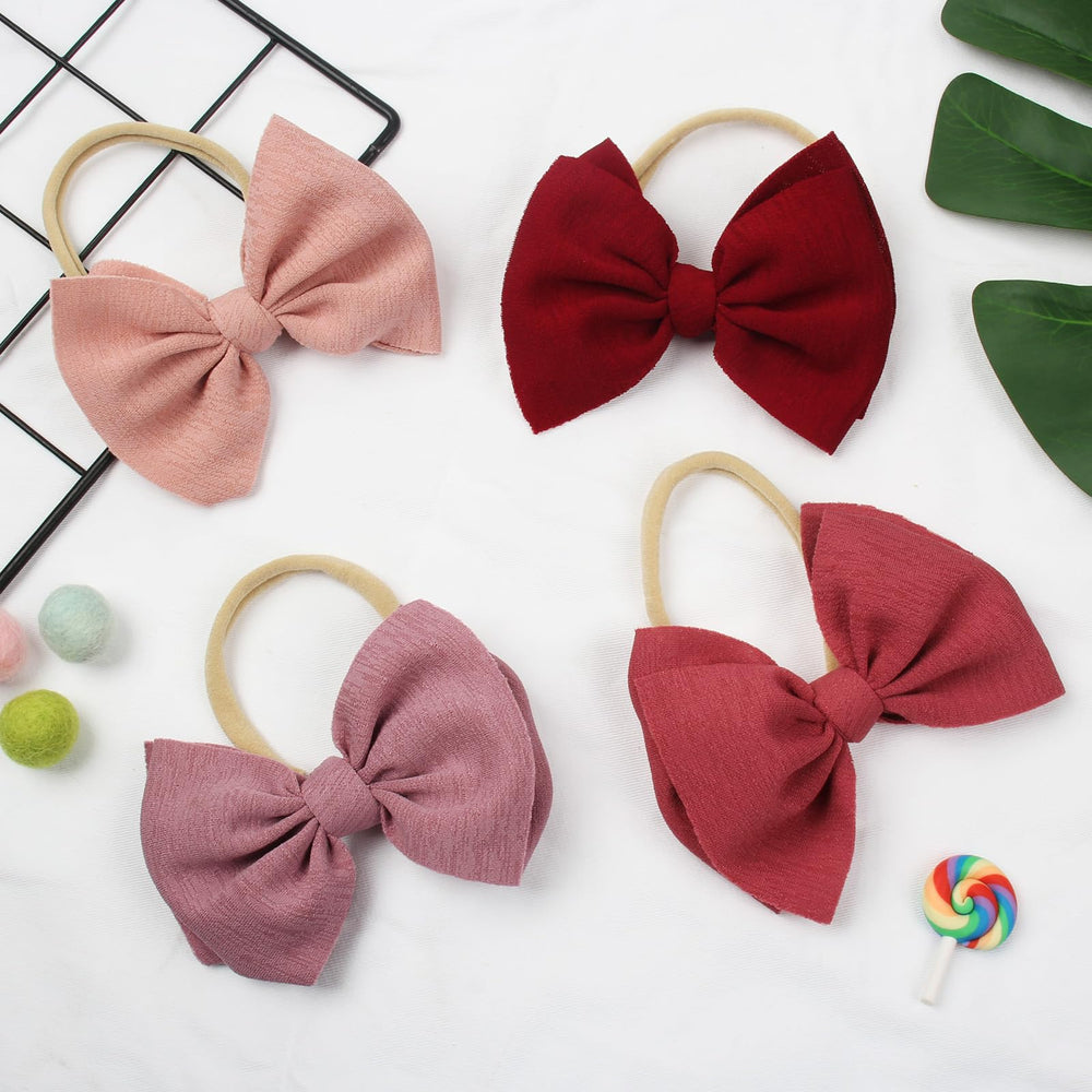YanJie baby accessory pink-wine bow; perfect for photos, birthdays or holidays