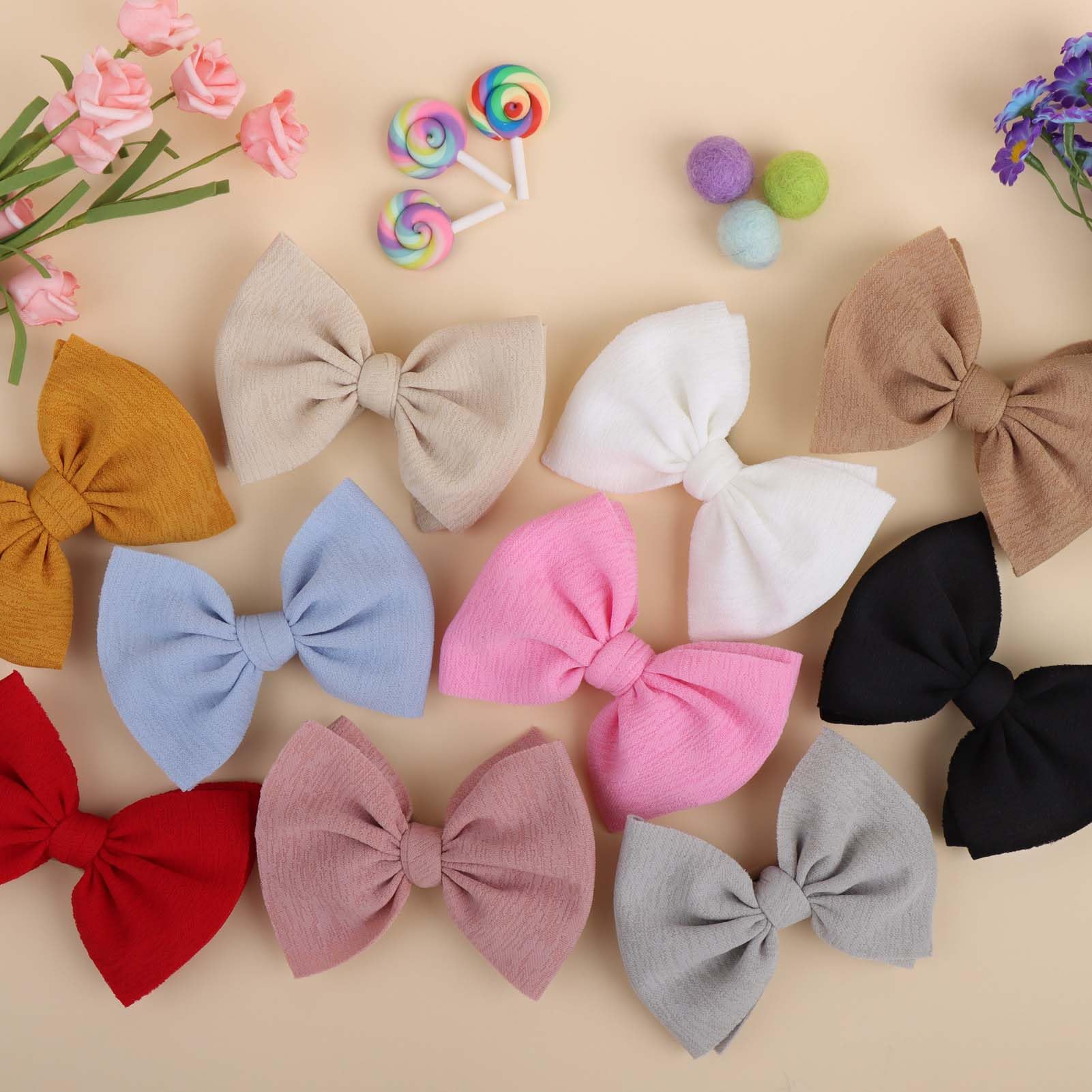 YanJie baby headbands with 4.5-inch bows for newborns to toddlers.