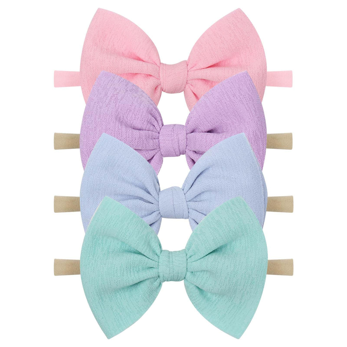 YanJie baby headbands pink aqua set provide soft stretch for growing babies.
