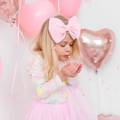 YanJie baby headbands pink bow demonstrates vibrant color for everyday adorable outfits.