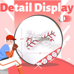 YanJie baseball hair bows with stripe-detail glitter for cheer routines.