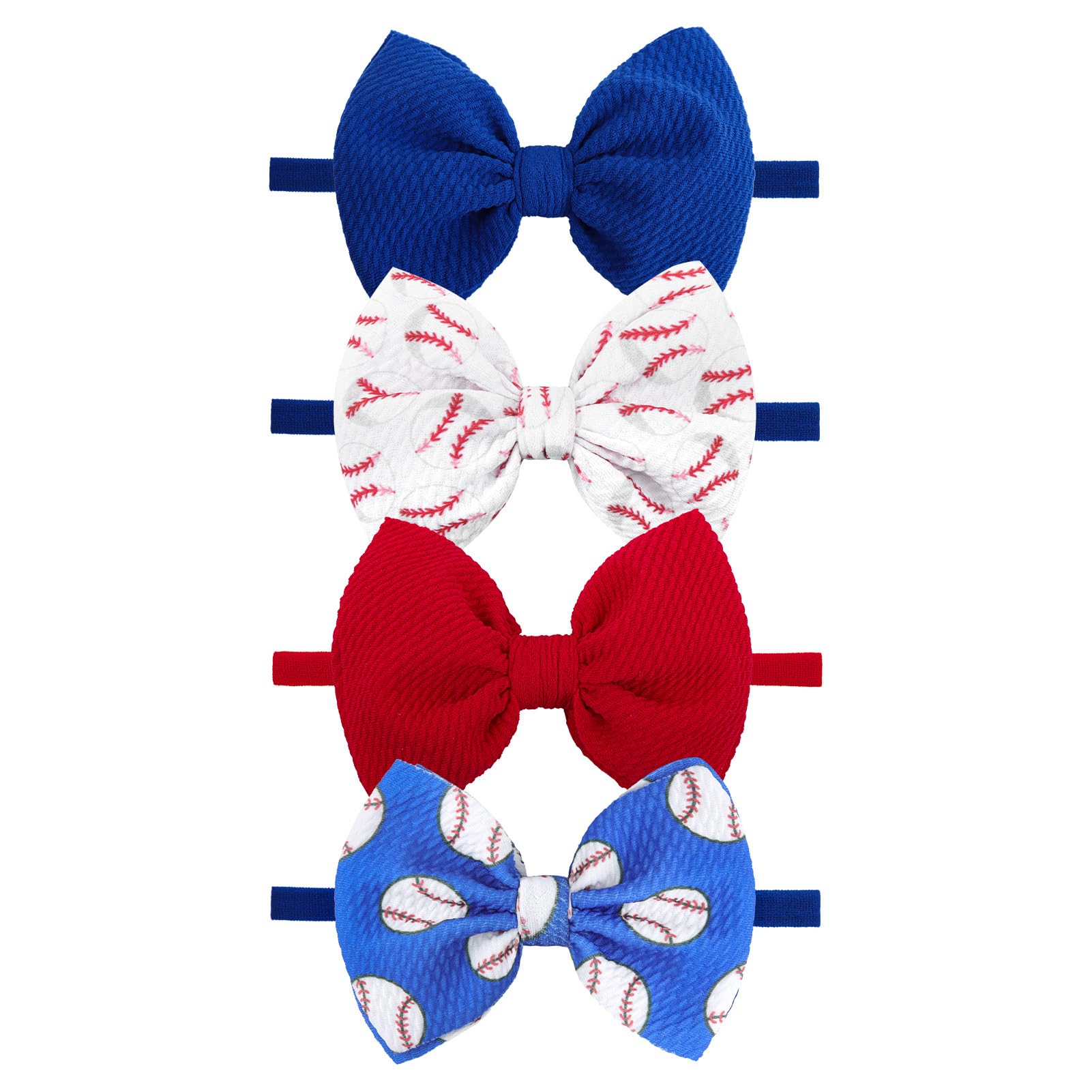 YanJie baseball headbands with navy blue and ruby red bows are skin-friendly for daily wear.