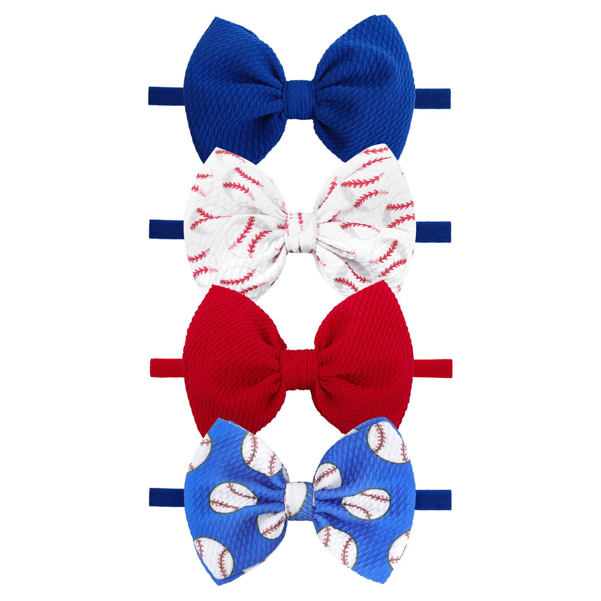 YanJie baseball headbands with navy blue and ruby red bows are skin-friendly for daily wear.