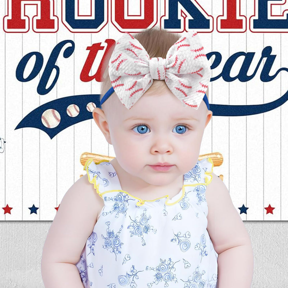 YanJie baseball patterned bow headband adds sporty charm to photos and parties.
