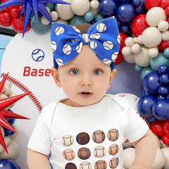 YanJie baseball-pattern headbands for newborns and toddlers, blue design adds sporty charm.