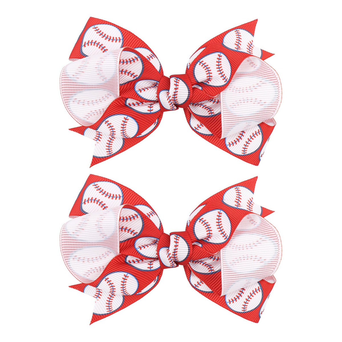 YanJie baseball red bow clip close-up for baby girl, secure daily wear during play.