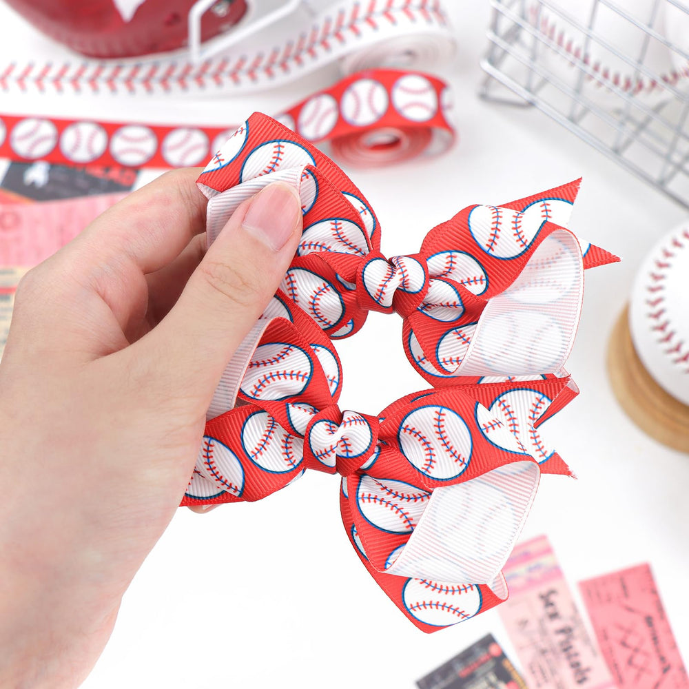 YanJie twin-pack baseball bow set matching outfits for siblings and teams.