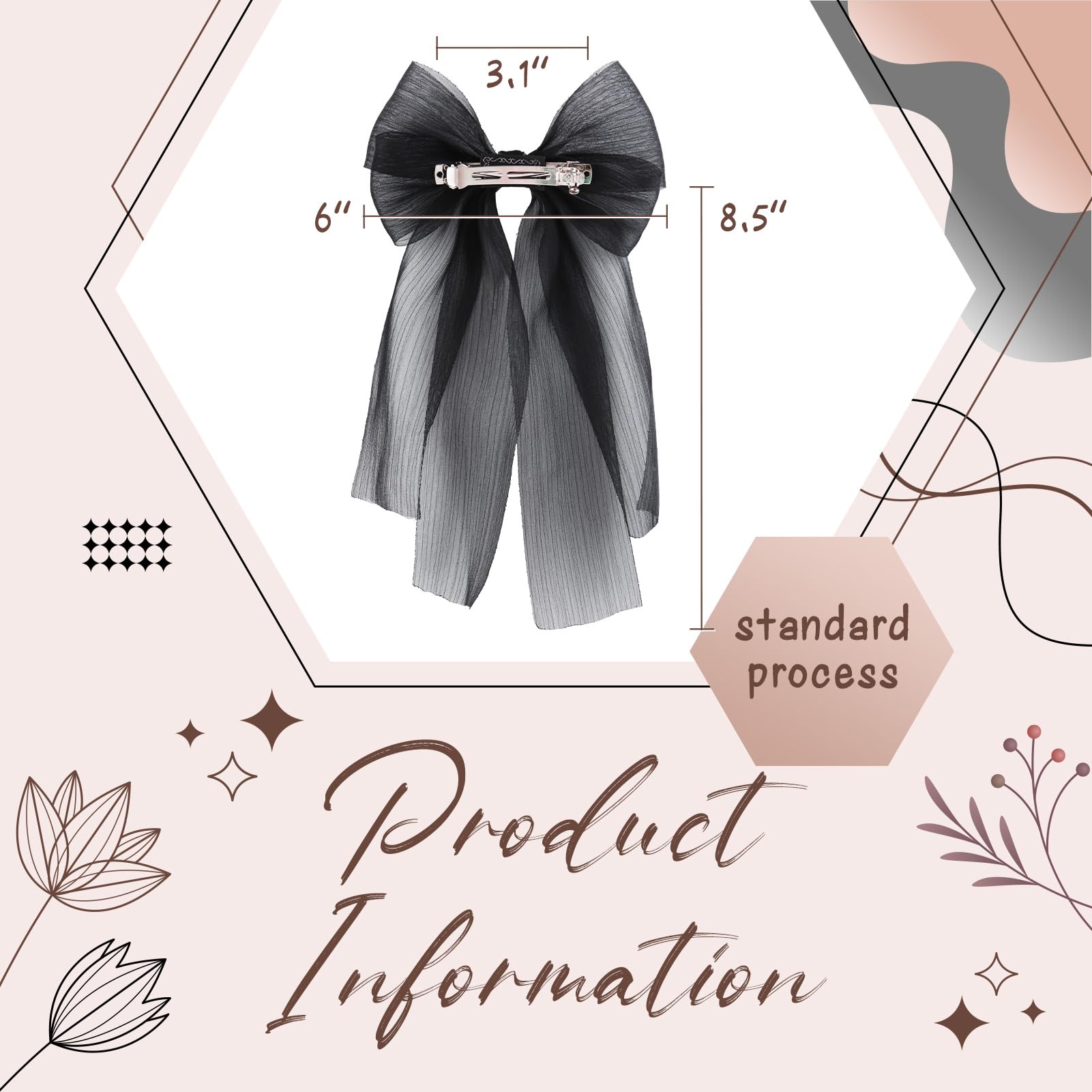 YanJie bow worn on hair flat clip provides easy everyday styling.