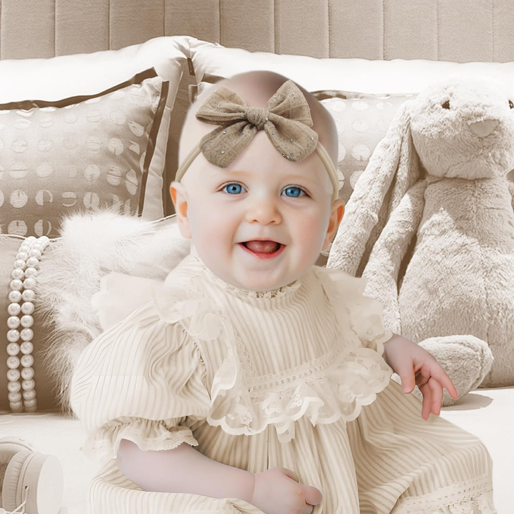 YanJie brown lace bow back view complements outfits while staying gentle on skin.