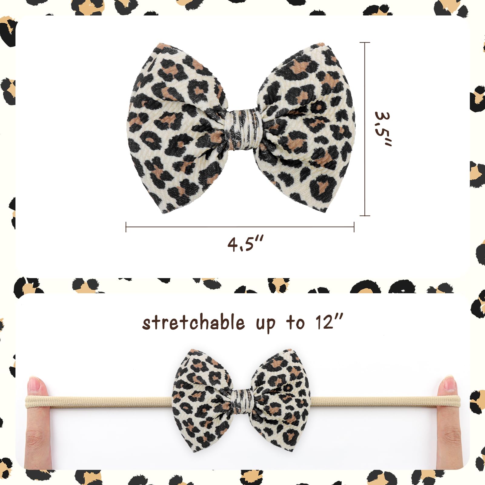 YanJie brown leopard bow detail elevates casual outfits for photos and outings.