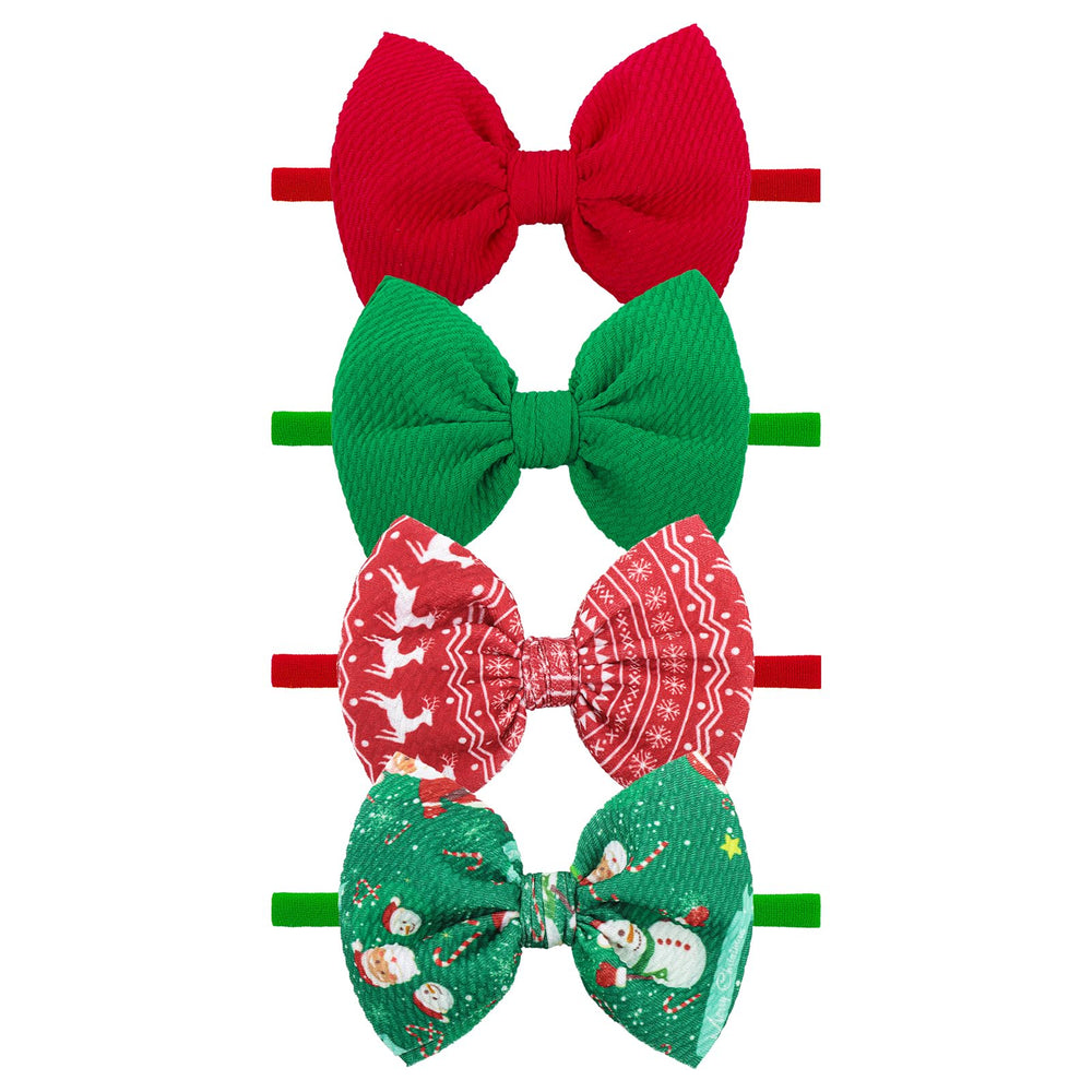 YanJie candy cane bow baby headband for a festive holiday photo-ready look.
