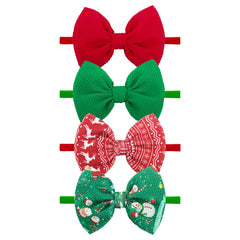 YanJie candy cane bow baby headband for a festive holiday photo-ready look.