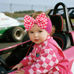 yanjie checkered bow closeup on 6inch headband for mini fashion