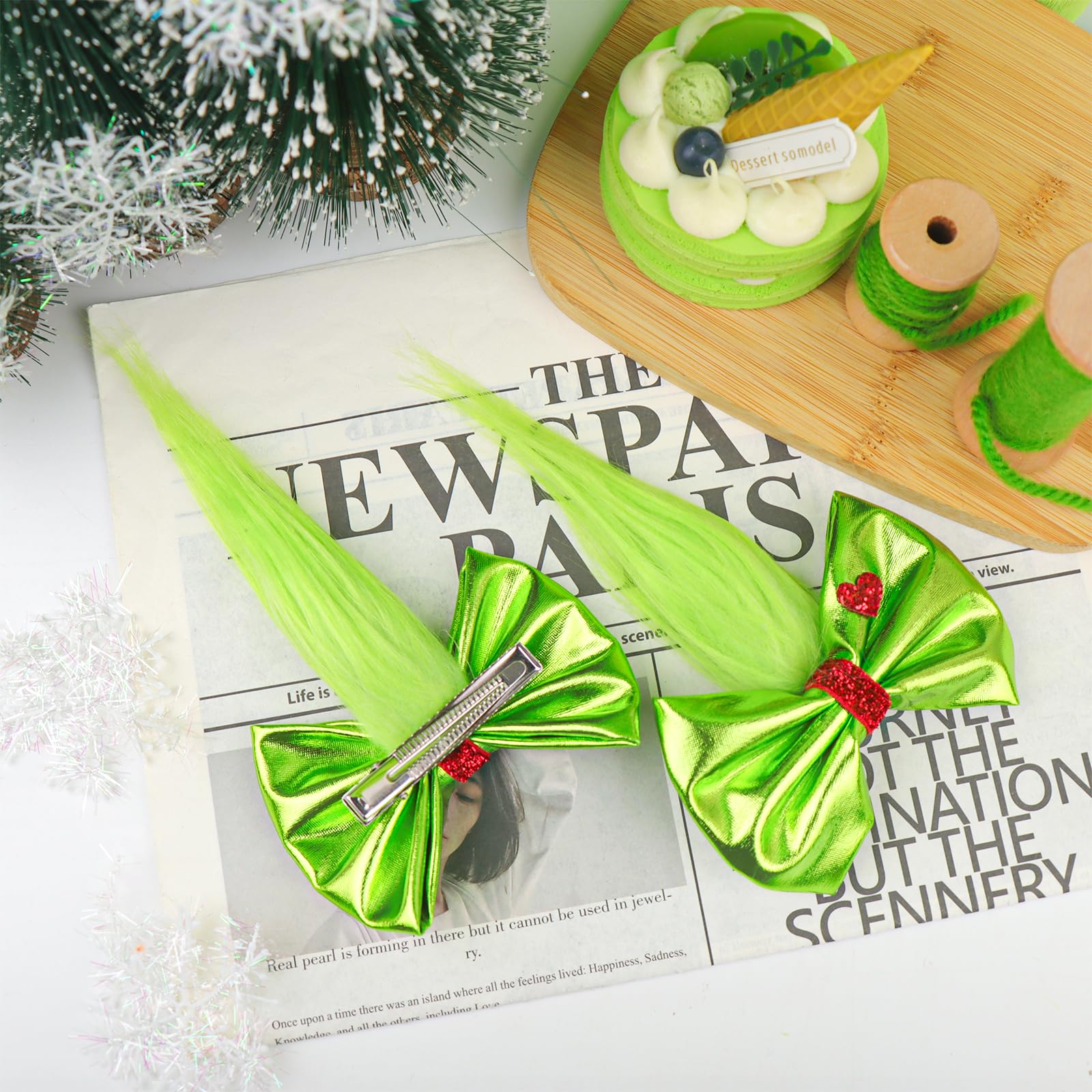 YanJie Christmas hair accessory clip doubles as stocking decor or gift accent