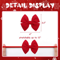 YanJie Christmas bows headband in green on newborn snug and adorable