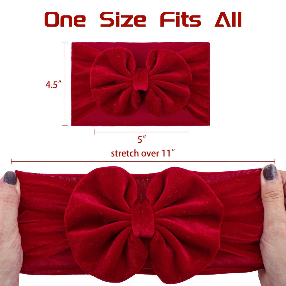YanJie Christmas bows headband in red-green ideal for photos and holidays