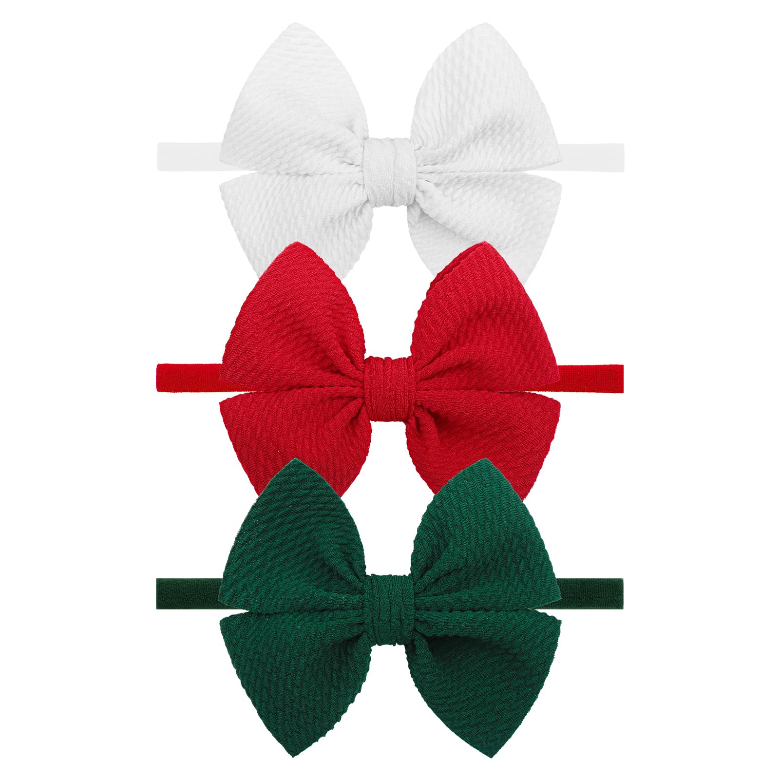 YanJie Christmas bows headband in red on newborn for festive photo sessions