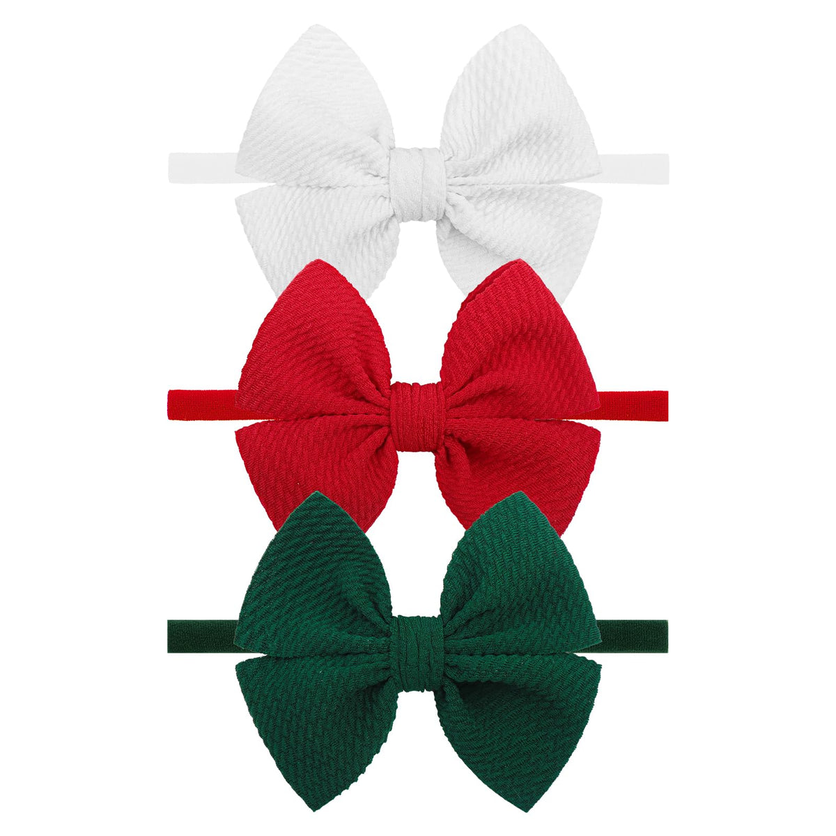 YanJie Christmas bows headband in red on newborn for festive photo sessions