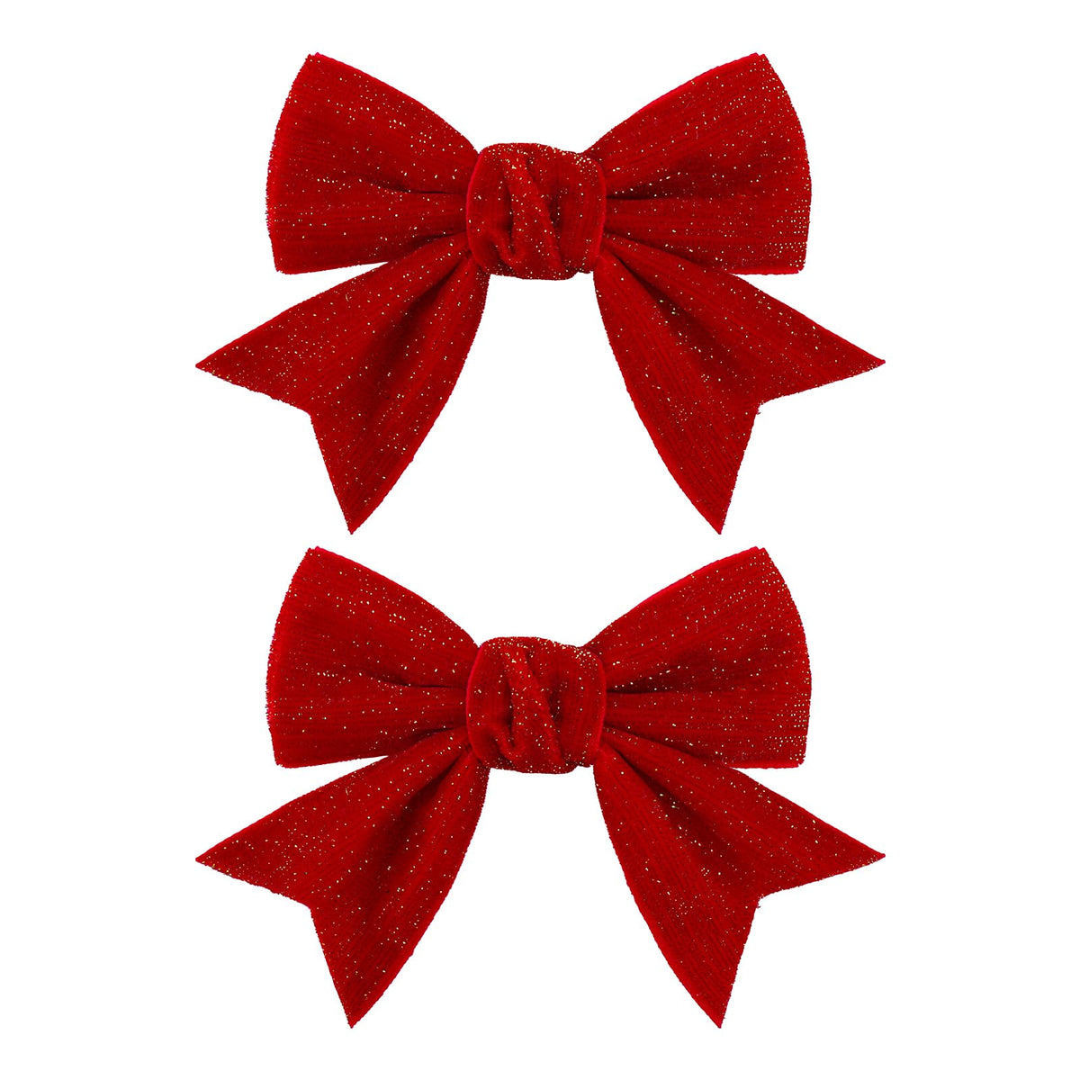 YanJie Christmas red velvet bow clip with gold trim for holiday outfits