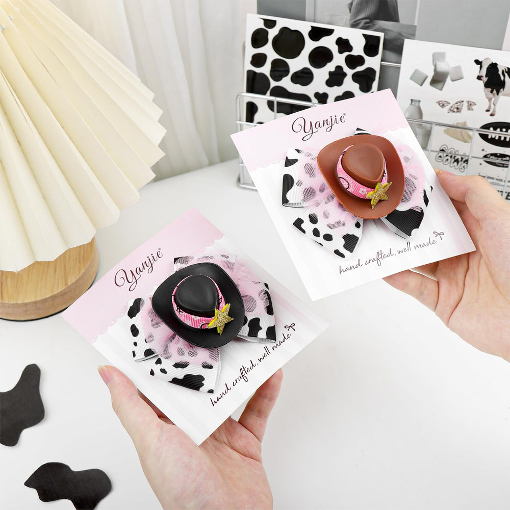 YanJie cowgirl hat bow with logo card signals trusted quality