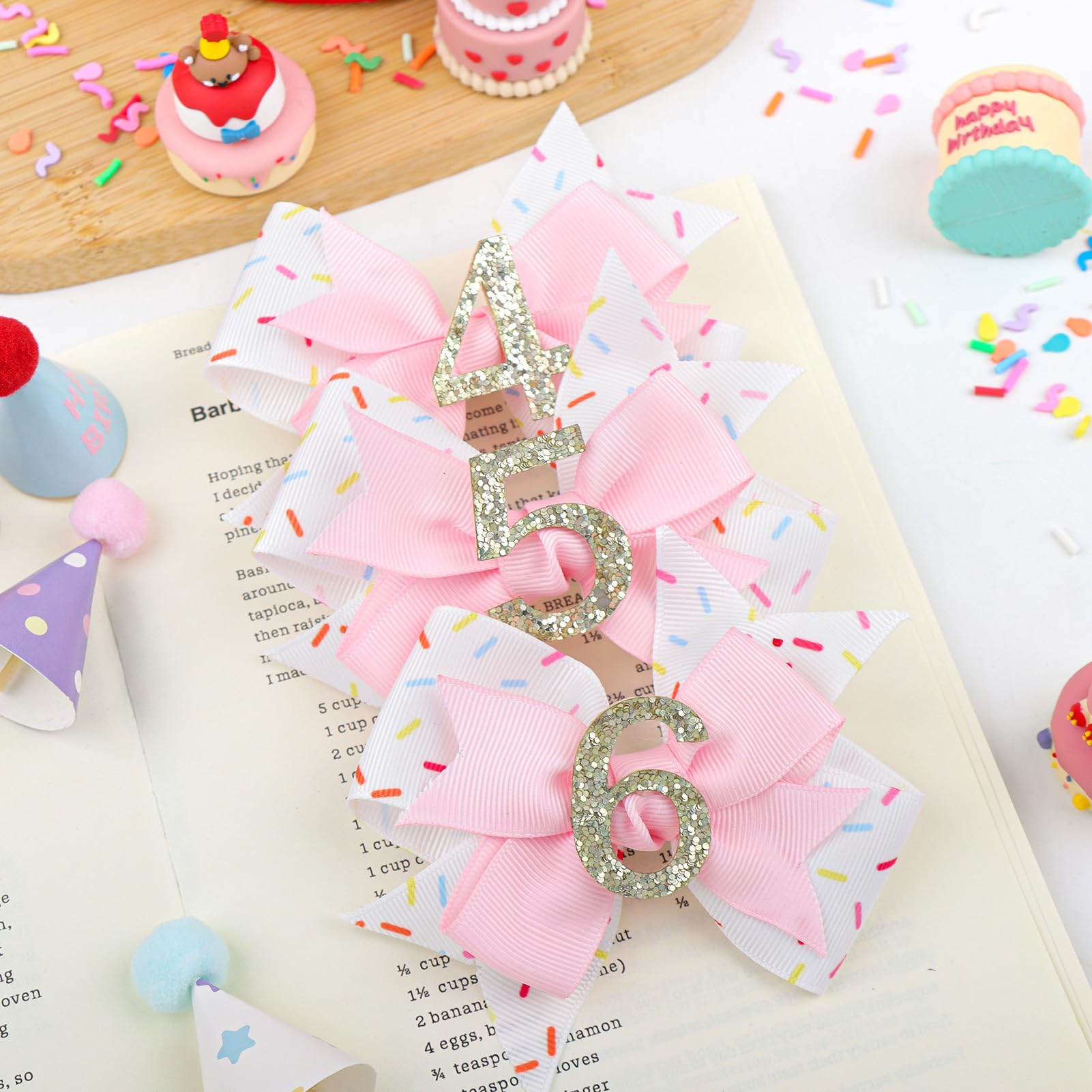 YanJie donut and ice-cream style bow enhances cute birthday vibes.