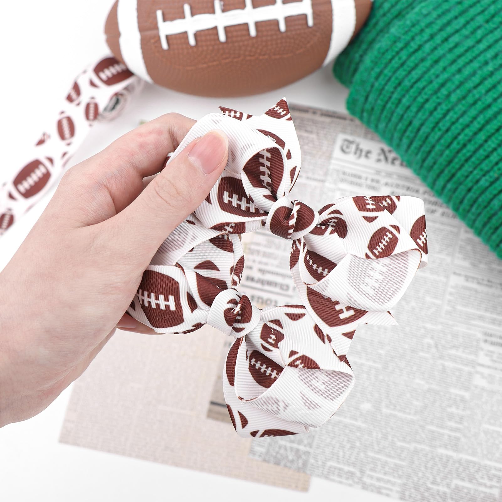 YanJie football hair clip on a child showcasing versatile sports-themed style
